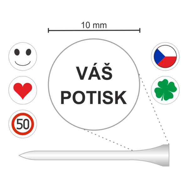 Balíček týček s vlastním potiskem na hlavičku